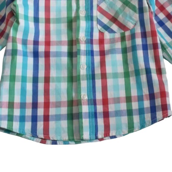 Place 1989 Plaid Poplin Button Down Shirt Boy's size 3 T - Picture 3 of 7